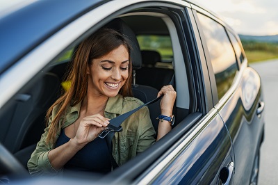 woman driving a car